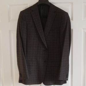 Z Zegna brown checked suit
